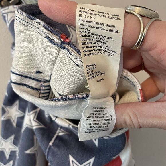 Free People We The Free Stars And Stripes Flare Jeans Sz 26. - Picture 12 of 16